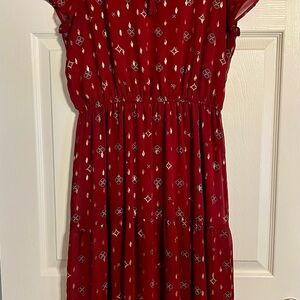 Miami Red Patterned Kids Dress